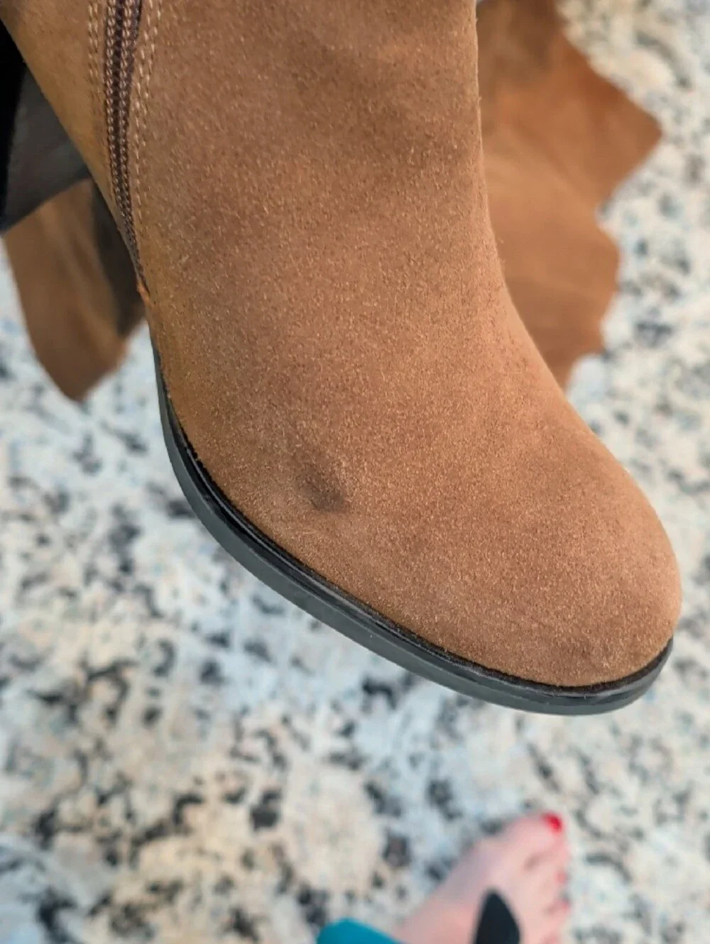 Steve Madden Suede Over-the-Knee Zip Boots.